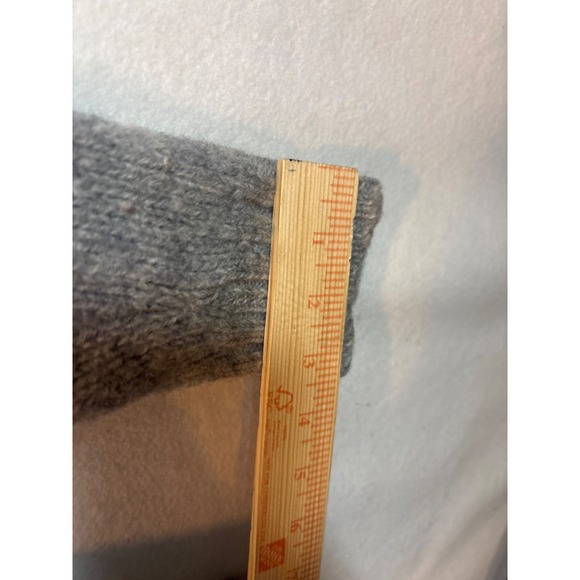 Alan Paine Shetland All Wool Cable Knit Sweater Grey Size 40 Mock Neck - Picture 7 of 9